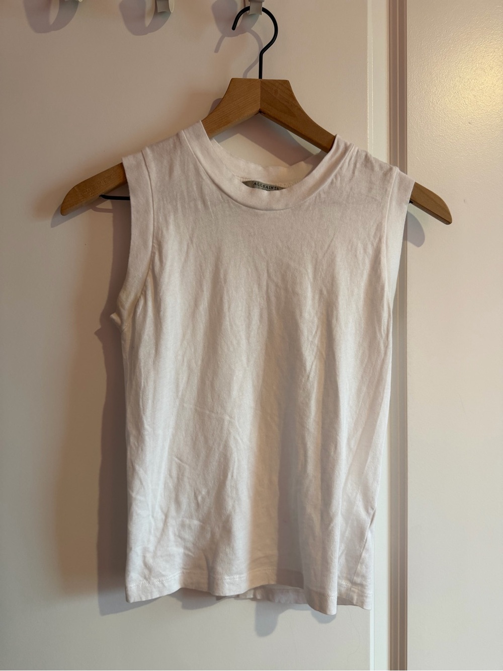 AllSaints White Sleeveless Crewneck Tank